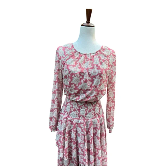 Mia Joy Joyfolie Pink Floral High-Low Dress M Romantic Boho Cottagecore - Picture 4 of 14